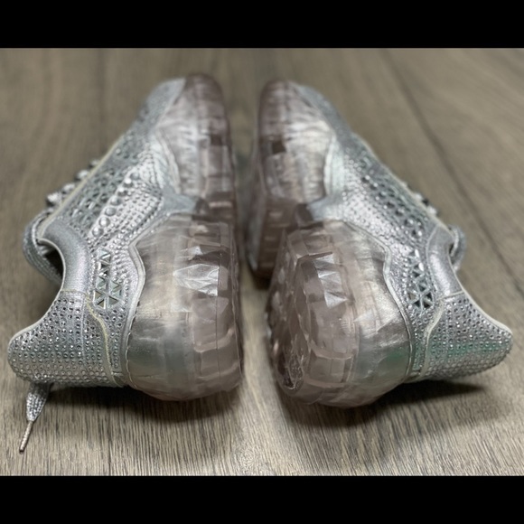 Lace Up Rhinestone Silver Chunky Platform Sneakers NWB! - Picture 12 of 16